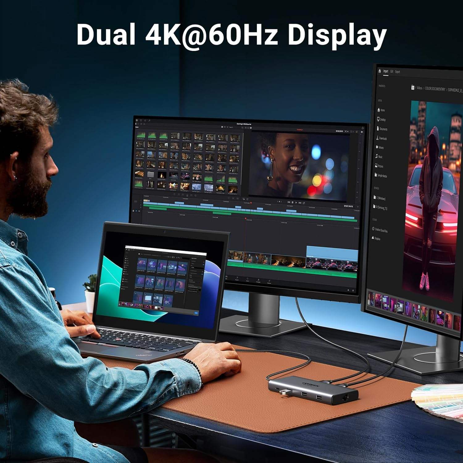 Revodok Pro 210 Docking Station 10 in 1 USB C Dock Dual HD-MI 4K@60Hz Single 8K@30Hz 100W PD 5Gbps USB C and USB A Port