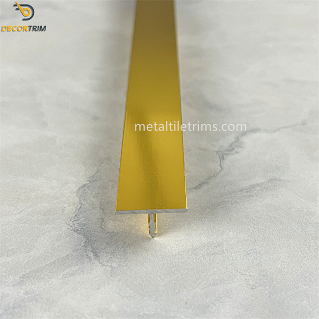 20mm T Shaped Transition Strip High Gloss Gold Floor Cover Aluminum