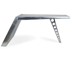Quality Airfoil Desk + Aluminum | Aviator Wing Desk Industrial Airplane Desk Furniture Silver wholesale