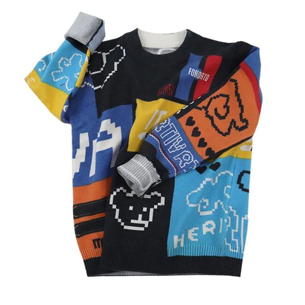 Cute Printing Kids Sweater Baby Boys Knit Casual All-match Boutique Sweater Coat