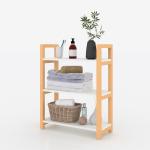 Three Tier Wooden Storage Rack White For Bedroom / Living Room / Office /