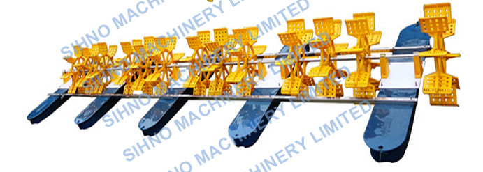 13 Impeller Multi-impellers aerator,Long Arm Diesel Engine Paddle Wheel Aerator