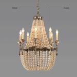 American white wood bead chandelier For dining room Kitchen Lighting (WH-CI-07)