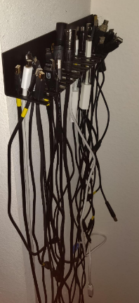 Customized Logo Print Iron Modular Patch Cable Holder Wall Mountable Hanger Claw 19 Slots