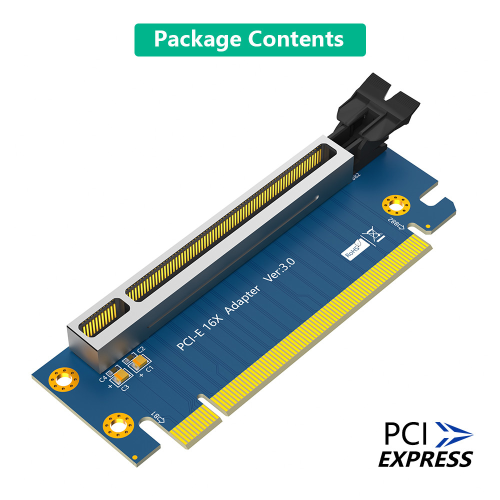Pci-E 16x Riser Card PCI Express 3.0 16X Extension Cable 90 Degree High Speed Riser Card