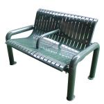 Laser Cut Steel Park Outdoor Metal Benches With Backrest Armrest