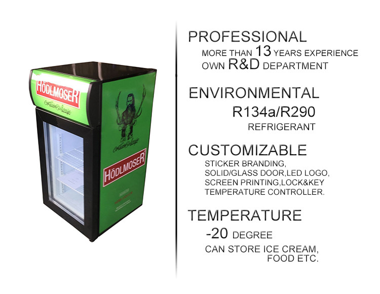40L commercial refrigerator ice cream display freezer SD40B with customized design