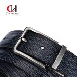 Business Rotary Buckle Men's Leather Belts Embossed Trousers Cowhide