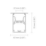50mm Width Recessed Aluminum Led Profile IP20 Sandblasting Oxidation