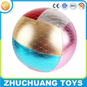 Quality 25cm kids pvc inflatable plush fabric covered toy volleyball balls wholesale