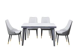 Quality Metal Inlaid Light Luxury Rock Slate Top Dining Table wholesale
