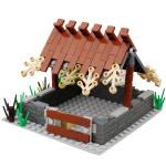 MOC city accessories bricks farm house mini figures diy pig animal house