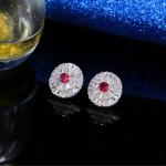 Fashion CZ Earring Studs Cartilage Earring for Women Copper CZ Zircon Leaf Small