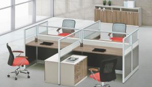 Quality modern 4 persons office panel workstation table furniture in warehouse wholesale