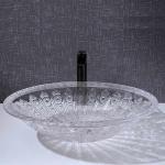 Oval Shape Wash Basin Bowl Counter Top Crystal Clear Vanity 530mm Length