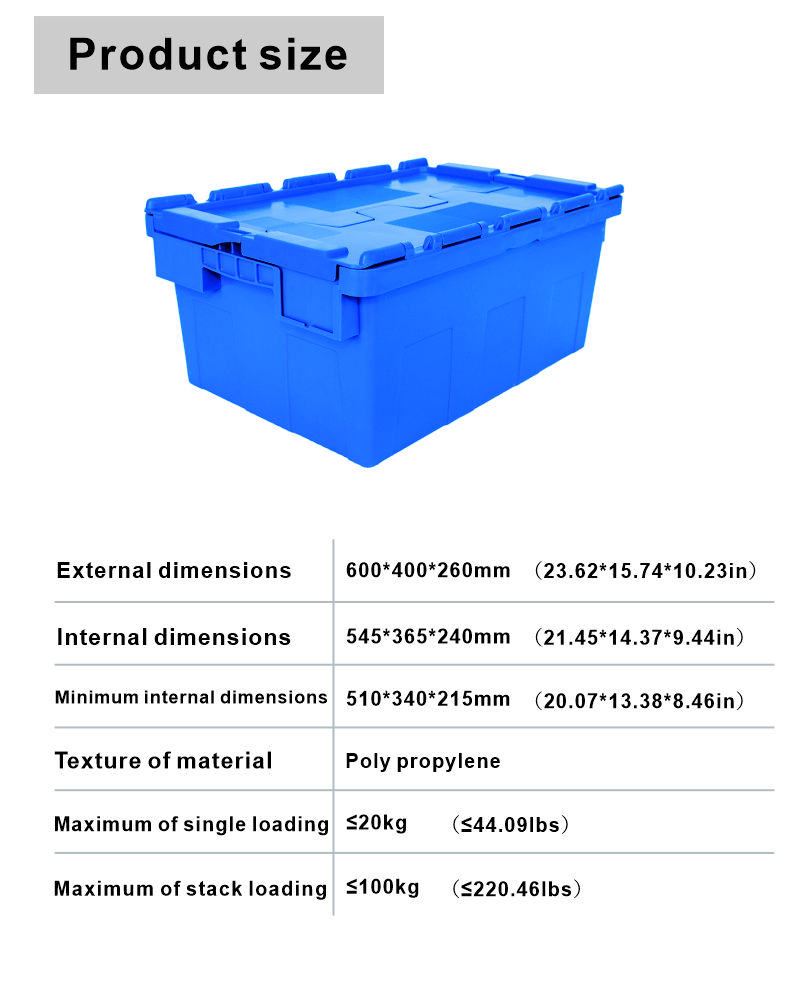 Solid Box Style PP Plastic Crate for Cold Chain Logistics and Clothes Transportation