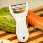 2-in-1 Kitchen Gadget Sustainable Metal Steel Peeler Cutter Zester for Potatoes