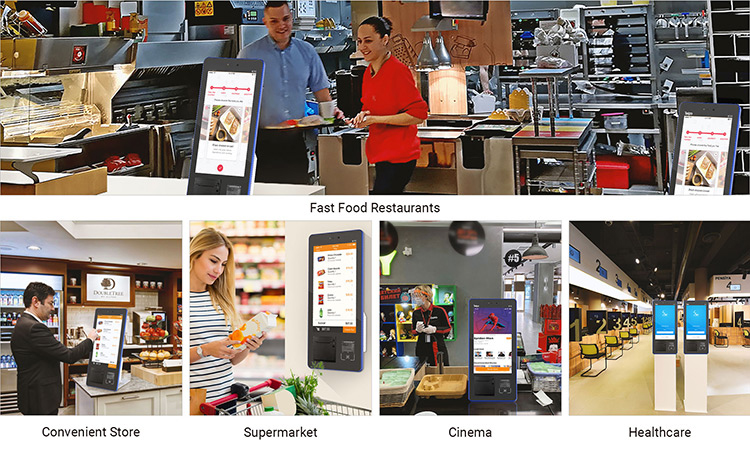 15.6 Inch Self Service Ordering Kiosk , Online Payment Machine for Restaurant