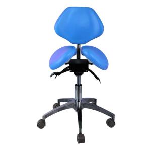 Quality Unique Dentist Stool Blue Color Barber Shop Chair Comfortable Dental Twin Saddle Stool wholesale