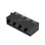 LPJE741XNNL Tab Down Without LED 1X4 Port Through Hole RJ11 Jack without