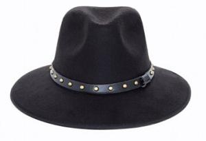 Quality ROSA STUD TRIM FEDORA BLACK wholesale
