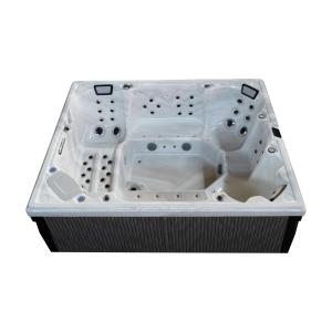 Quality 8-Person 600-Gallon Capacity Rectangular Acrylic Hot Tub With 73 Jets And 16 Air Jets wholesale