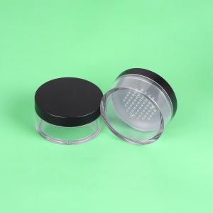 Quality Private Label Clear Matte Cosmetic Loose Powder Sifter Jar with Black Frosted Screw Cap 3g 5g 10g 20g 30g 50g ABS PS wholesale