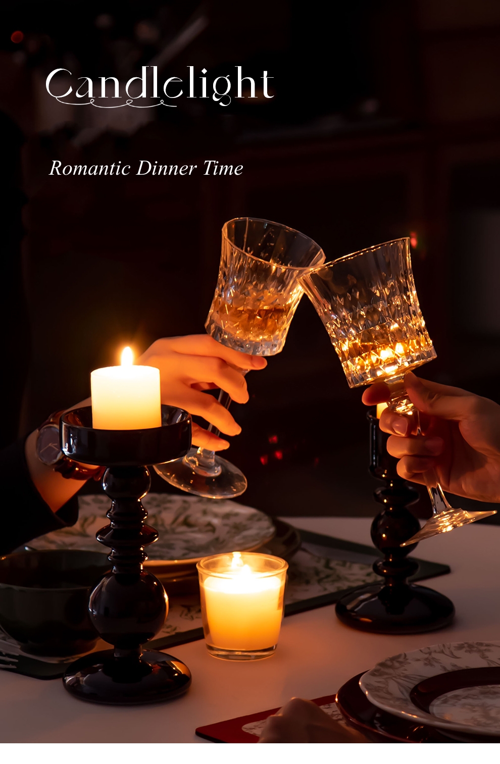 Black Ramadan Glass Candle Holder Jar Stand For Wedding Gift Desktop Decoration