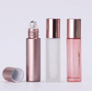 Quality 5ml Glass Cosmetic Containers Rose Gold Roller Bottles Hot Stamping wholesale