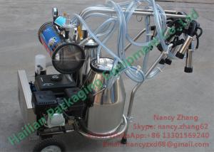 Quality Dairy Milking Petrol Cow Mobile Milking Machine with Two Milk Buckets wholesale