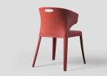 Red Coloured Plastic Dining Chairs Stain Resistant Nordic Style