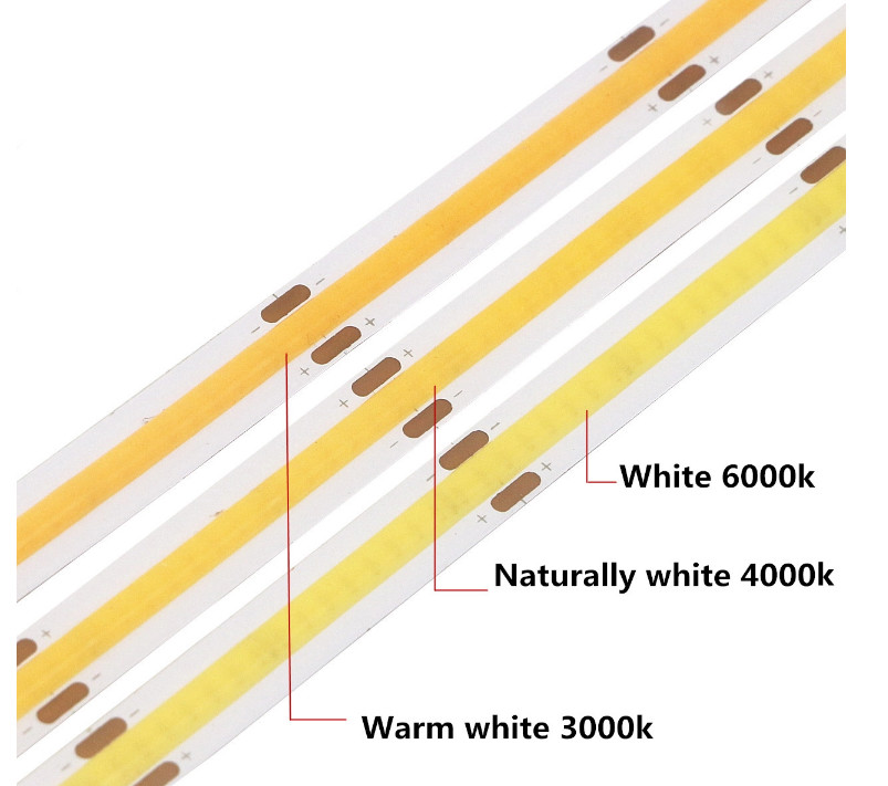 DC12V 4MM 480LEDs 5W 6000k COB LED Strip With Indoor Decoration