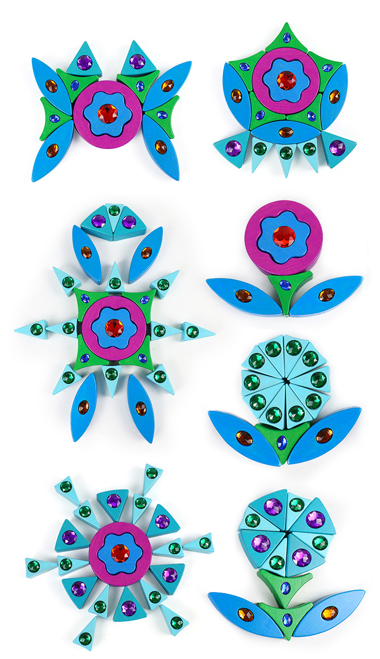 Creative Rainbow Building Blocks Mandala Diamond Wisdom Assembly Game