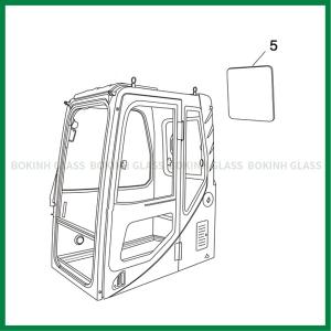 Quality Bobcat Custom Windshield Glass BOKINH Excavator Back Side Position NO.5 wholesale