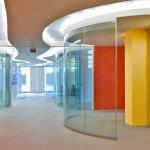 Building Tempered Office Wall Glass Curve Shape SGCC Certificated