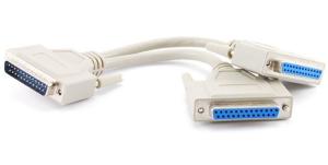 China 8 inch DB25 Parallel Male/Dual Female Y-Splitter Printer Cable on sale