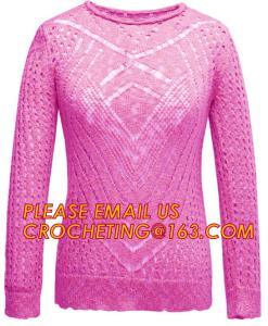 Quality Long Sleeve Casual Hollow Pointelle Knit Pullover Women Spring Sweater wholesale