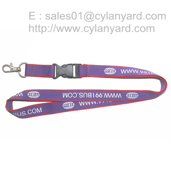 Woven Frame Polyester Lanyard with release Buckle