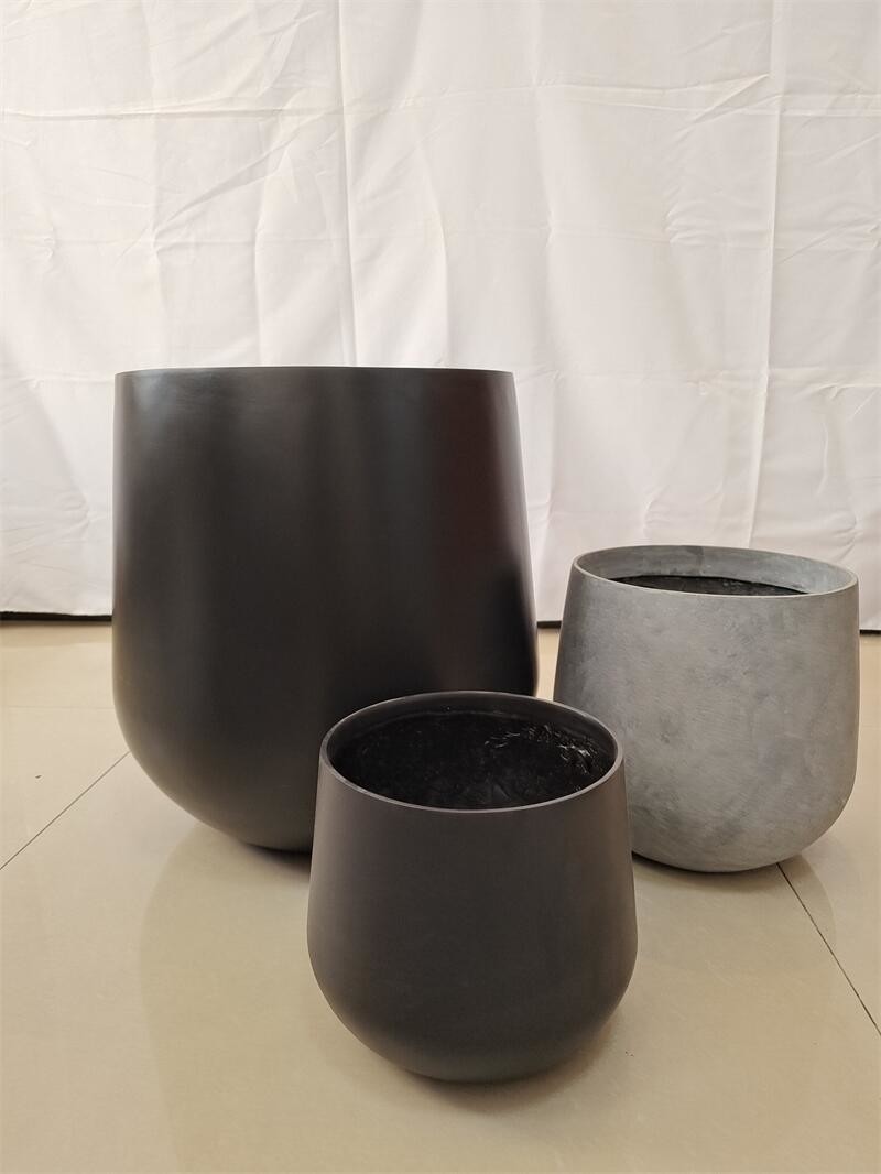 China Wholesale Round Shape Fiberglass Flower Pots GRP Planter Box For Outdoor Indoor Decor