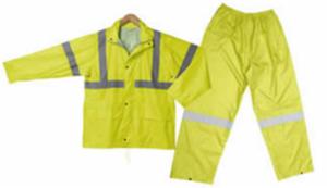 Quality PVC Rainsuit PPE Raincoat Long Plastic Heavy Duty High Visibility Raincoat wholesale