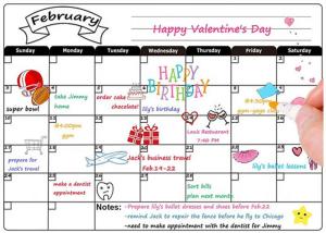Quality Custom Dry Erase Fridge Magnet Calendar, 12 x 16 inch Magnetic Weekly Planner with dry erase marker wholesale
