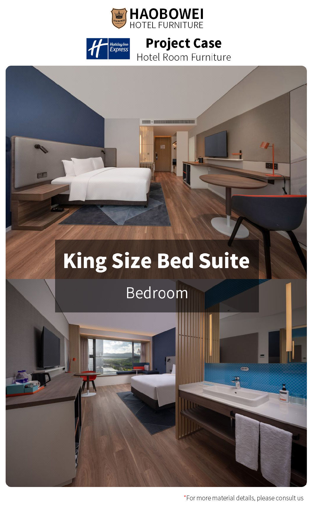 4 Star Furniture Foshan Modern Luxury Style Standard King Size Bedroom Hotel