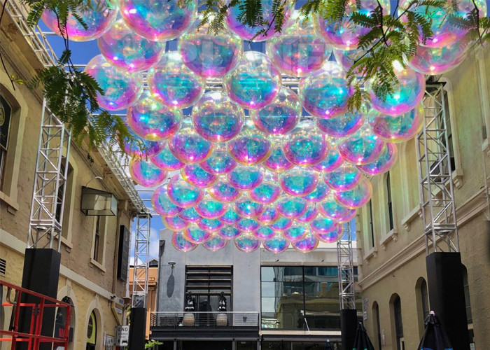 Customized Reflective Colorful Mirror Balloons Hanging Inflatable Mirror Ball