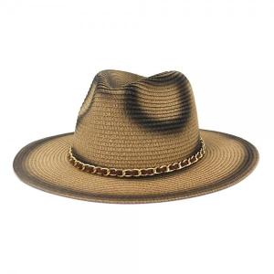 Quality Chain Jazz Straw Hat Spray Painted Beach Hat wholesale