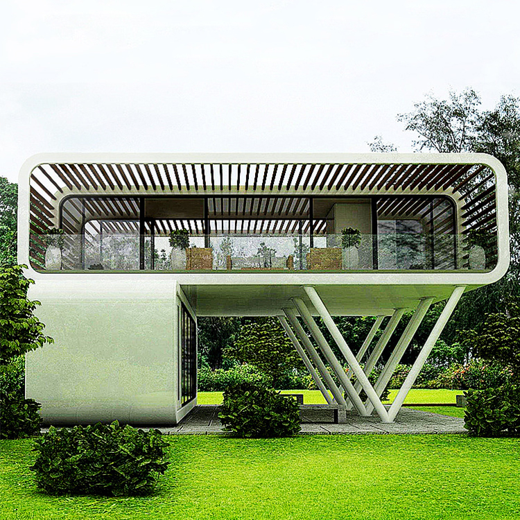 Luxury White Space Capsule Steel Prefab Home Apple Cabin Container House for Camping