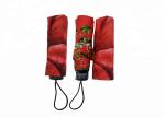 Flower 21 Inch Foldable Umbrella 8 Ribs Rubber / Plastic Handle Strong Sturdy