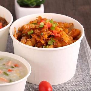 Quality 1100ml Paper Dessert Bowls Food Packaging Noodle Salad Container 66mm wholesale