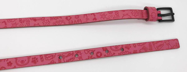 PU Embossing Kids Dress Belt , Black Buckle Girls Waist Belt 95 - 100cm Length