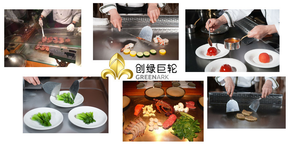 Multiple People Japanese Teppanyaki Grill Pipeline Natural Gas Double Burners
