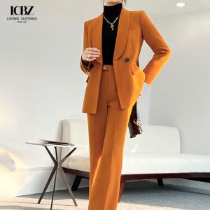 Quality Spandex / Bamboo Fiber High Cut V-Neck White Business Formal Pants Suits for Women wholesale
